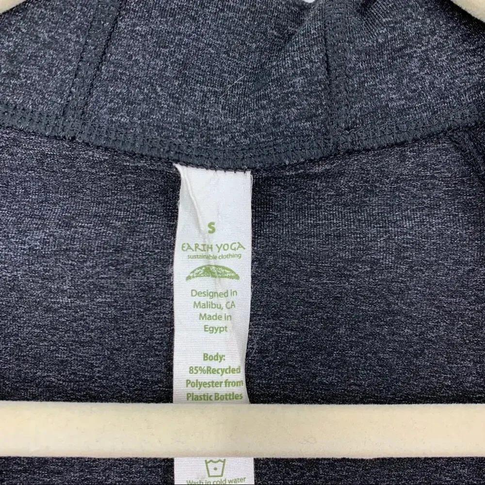 Earth Yoga Zip Up Sweater High‎ Neck Gray Small